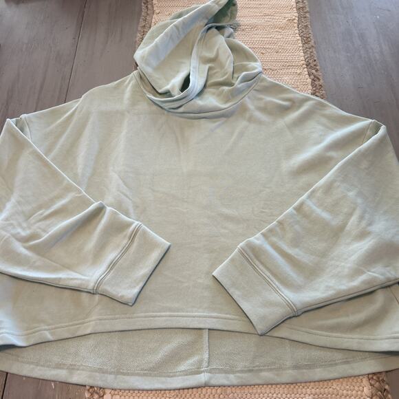 NWT Fabletics Green EcoConscious Oversized Pullover Hoodie French Terry Sz 1X - Picture 1 of 7